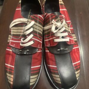 Zara Men tartan/plaid lace-up shoes